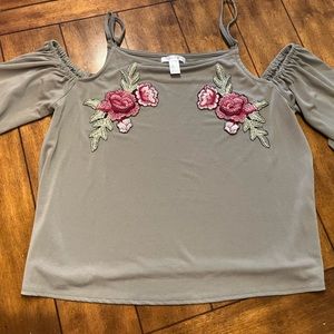 Rose Cold Shoulder Shirt